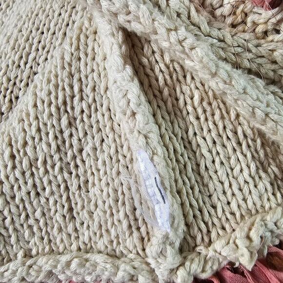 Coldwater Creek Open Knit Lightweight Cardigan Womens L Linen Contrast Coquette - Picture 3 of 7